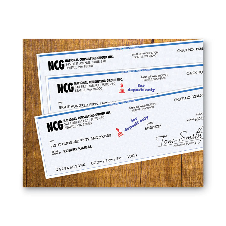 Pre-Inked Shutter Stamp, Red/Blue, FOR DEPOSIT ONLY, 1.63 x 0.5