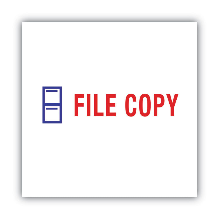Pre-Inked Shutter Stamp, Red/Blue, FILE COPY, 1.63 x 0.5
