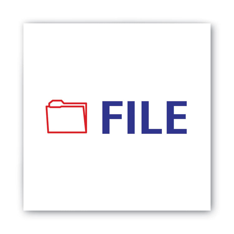 Pre-Inked Shutter Stamp, Red/Blue, FILE, 1.63 x 0.5