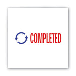 Pre-Inked Shutter Stamp, Red/Blue, COMPLETED, 1.63 x 0.5