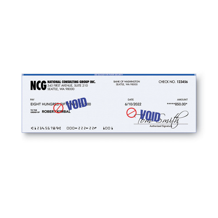 Pre-Inked Shutter Stamp, Red/Blue, VOID, 1.63 x 0.5