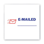 Pre-Inked Shutter Stamp, Red/Blue, EMAILED, 1.63 x 0.5