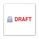 Pre-Inked Shutter Stamp, Red/Blue, DRAFT, 1.63 x 0.5