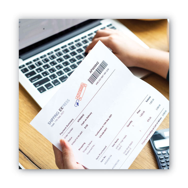 Pre-Inked Shutter Stamp, Red/Blue, ENTERED, 1.63 x 0.5