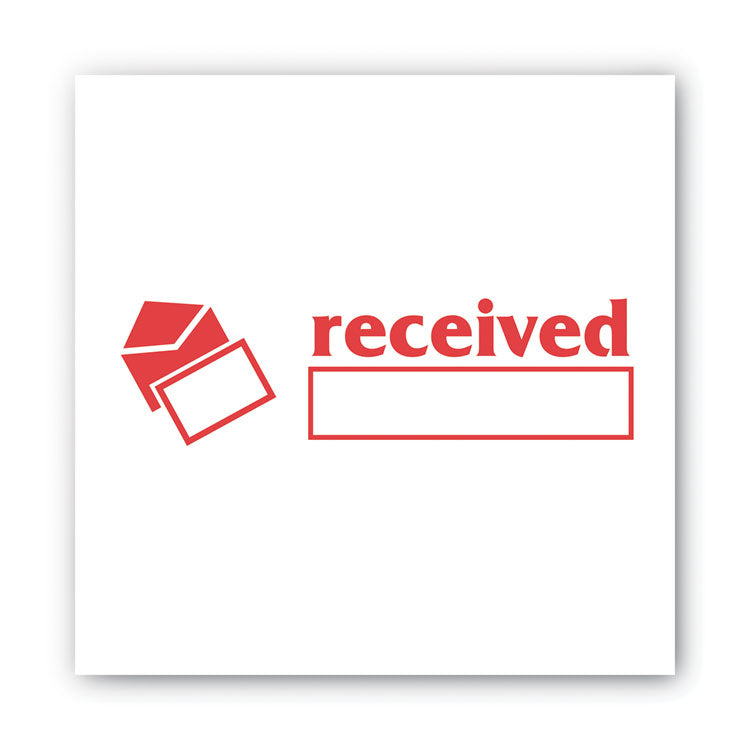 Pre-Inked Shutter Stamp, Red, RECEIVED, 1.63 x 0.5