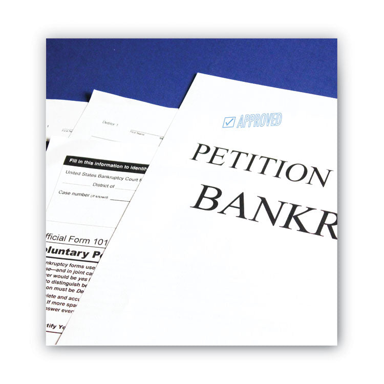 Pre-Inked Shutter Stamp, Blue, APPROVED, 1.63 x 0.5