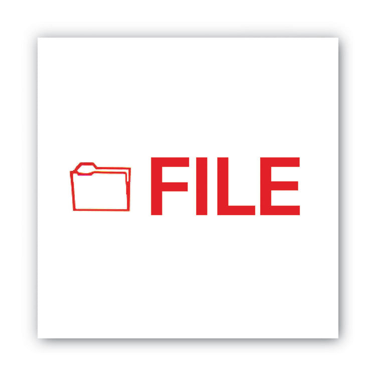 Pre-Inked Shutter Stamp, Red, FILE,.63 x 0.5