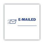 Pre-Inked Shutter Stamp, Blue, EMAILED, 1.63 x 0.5