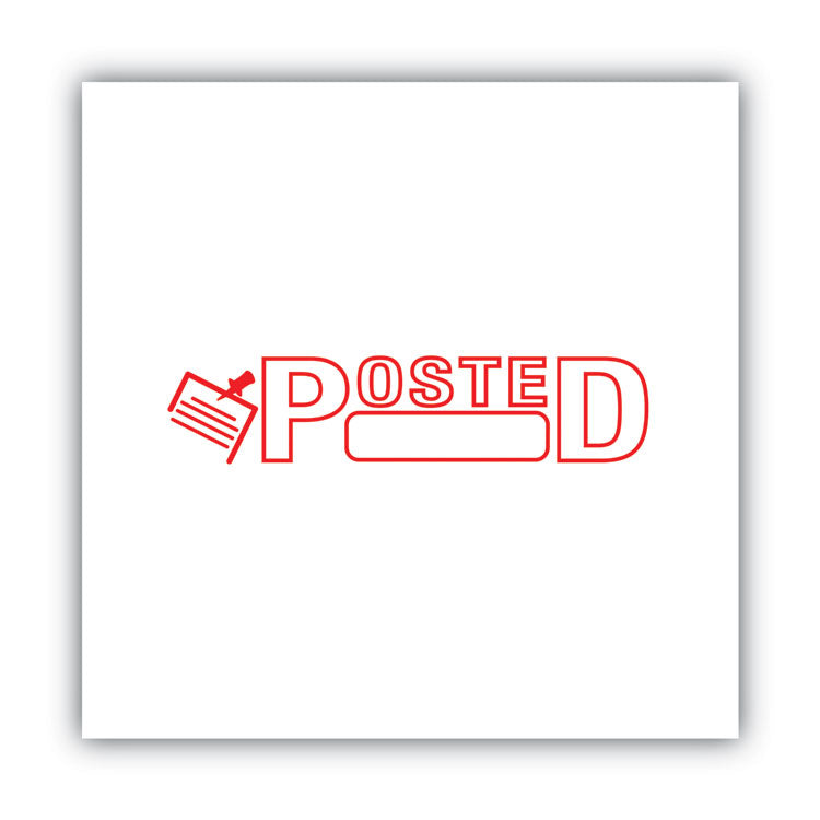Pre-Inked Shutter Stamp, Red, POSTED, 1.63 x 0.5