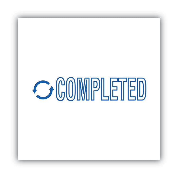 Pre-Inked Shutter Stamp, Blue, COMPLETED, 1.63 x 0.5