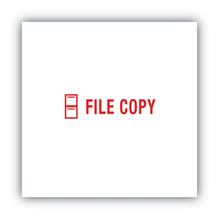 Pre-Inked Shutter Stamp, Red, FILE COPY, 1.63 x 0.5