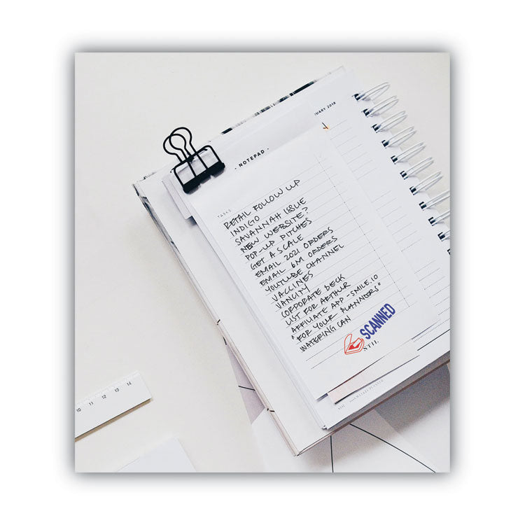 Pre-Inked Shutter Stamp, Red/Blue, SCANNED, 1.63 x 0.5