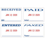 Economy Message Dater, 4 Messages, Red/blue, 1.75 X 0.94