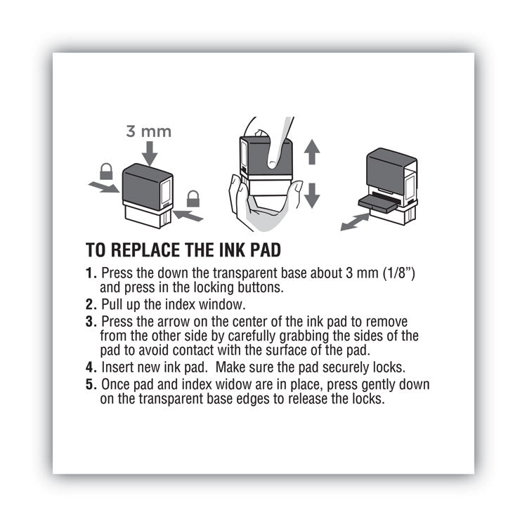 Replacement Ink Pad for 2000PLUS 1SI50P, 2.81" x 0.25", Black