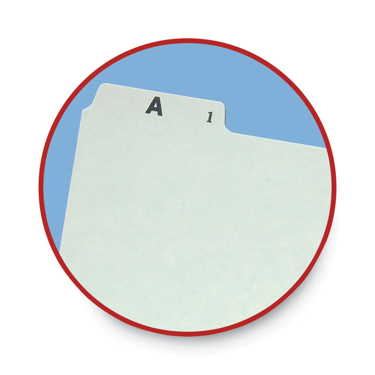 Alphabetic Top Tab Indexed File Guide Set, 1/5-Cut Top Tab, A To Z, 8.5 X 11, Green, 25/set