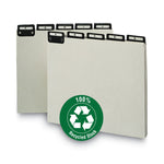 Alphabetic Top Tab Indexed File Guide Set, 1/5-Cut Top Tab, A To Z, 8.5 X 11, Green, 25/set