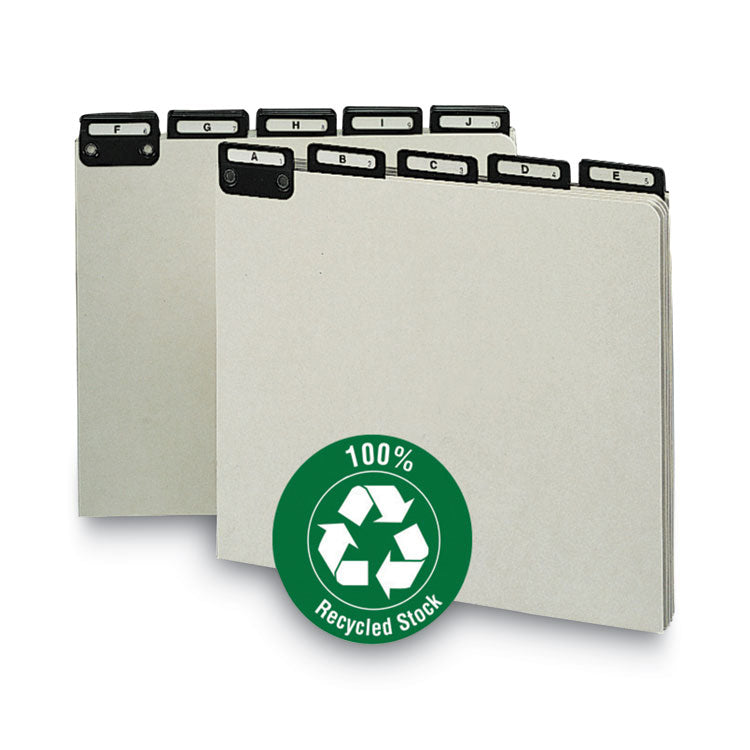 Alphabetic Top Tab Indexed File Guide Set, 1/5-Cut Top Tab, A To Z, 8.5 X 11, Green, 25/set