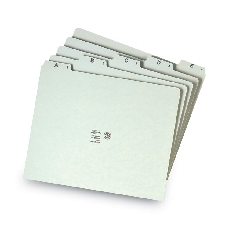 Alphabetic Top Tab Indexed File Guide Set, 1/5-Cut Top Tab, A To Z, 8.5 X 11, Green, 25/set