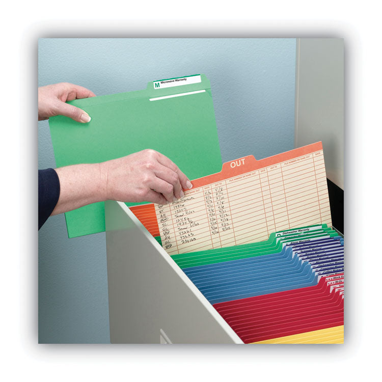 Manila Out Guides, Printed Form Style, 1/5-Cut Top Tab, Out, 8.5 X 11, Manila, 100/box