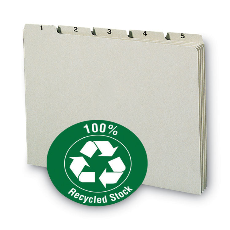 100% Recycled Daily Top Tab File Guide Set, 1/5-Cut Top Tab, 1 To 31, 8.5 X 11, Green, 31/set