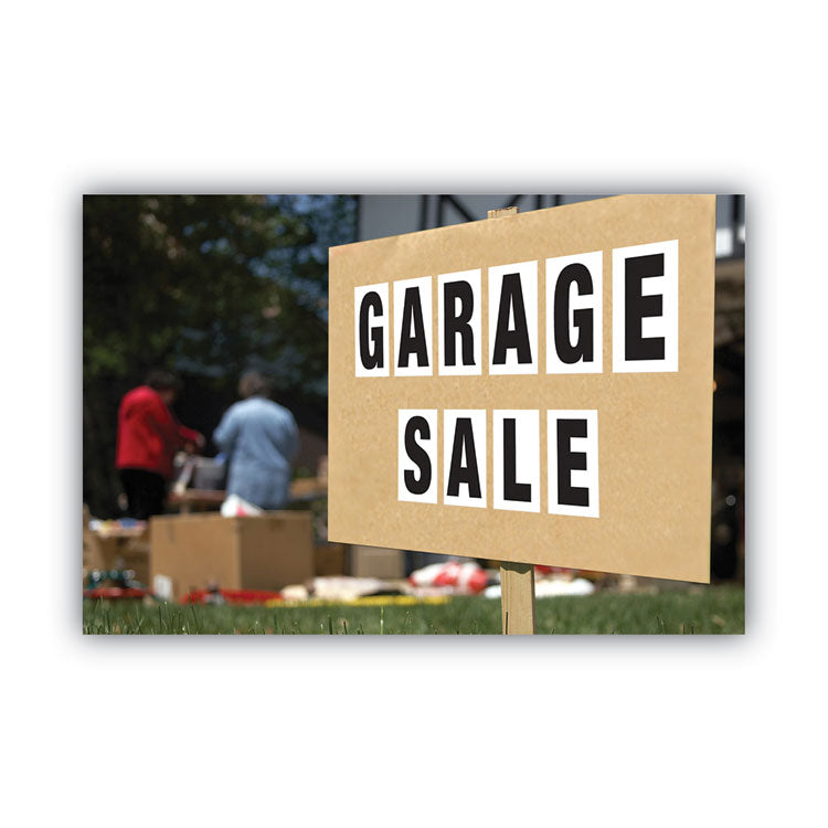 Peel-and-Stick Letters, Numbers and Symbols, 3" Tall, Black Characters, White Background, 80 Pieces