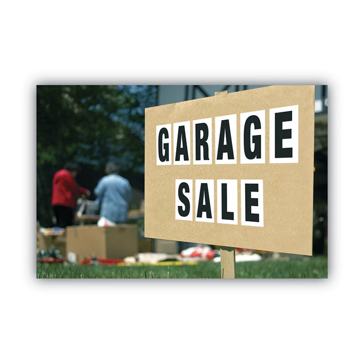 Peel-and-Stick Letters, Numbers and Symbols, 2" Tall, Black Characters, White Background, 99 Pieces