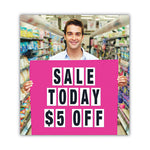 Peel-and-Stick Letters, Numbers and Symbols, 3" Tall, Black Characters, White Background, 80 Pieces