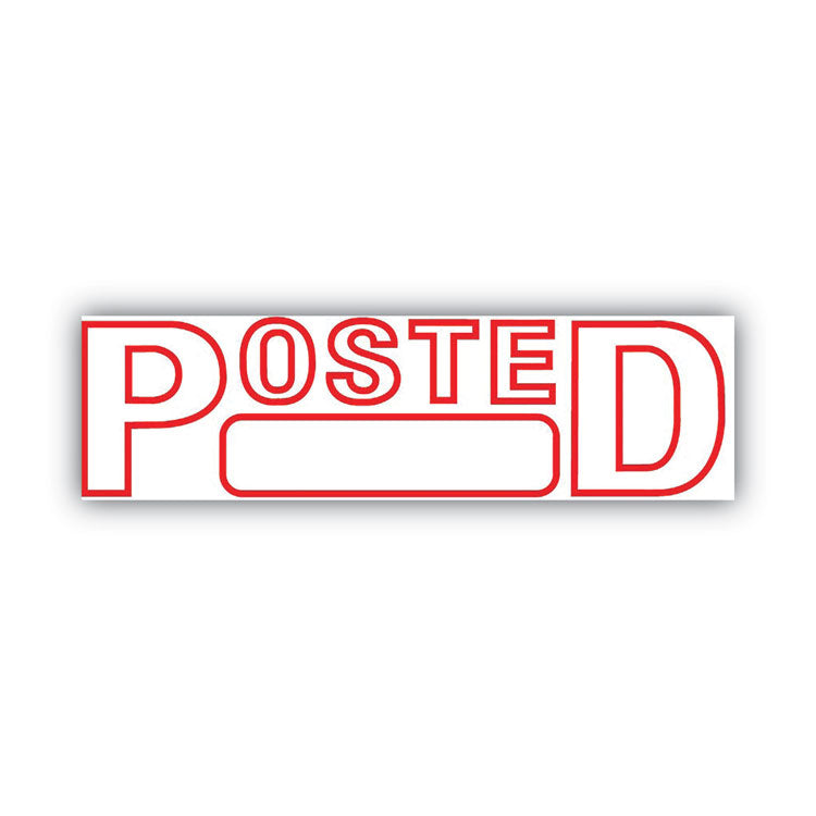 Green Line Message Stamp, Posted, 1.5 x 0.56, Red