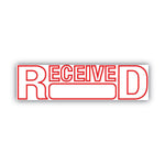 Green Line Message Stamp, Received, 1.5 x 0.56, Red