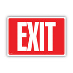 Glow-In-The-Dark Safety Sign, Exit, 12 X 8, Red