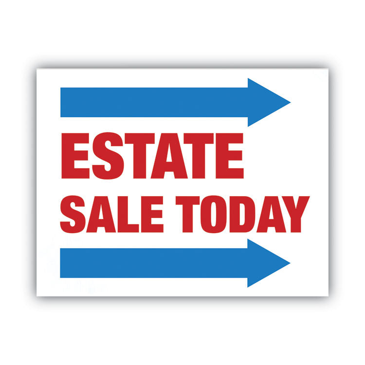 Stake Sign, Blank White, Includes Directional Arrows,  15 x 19