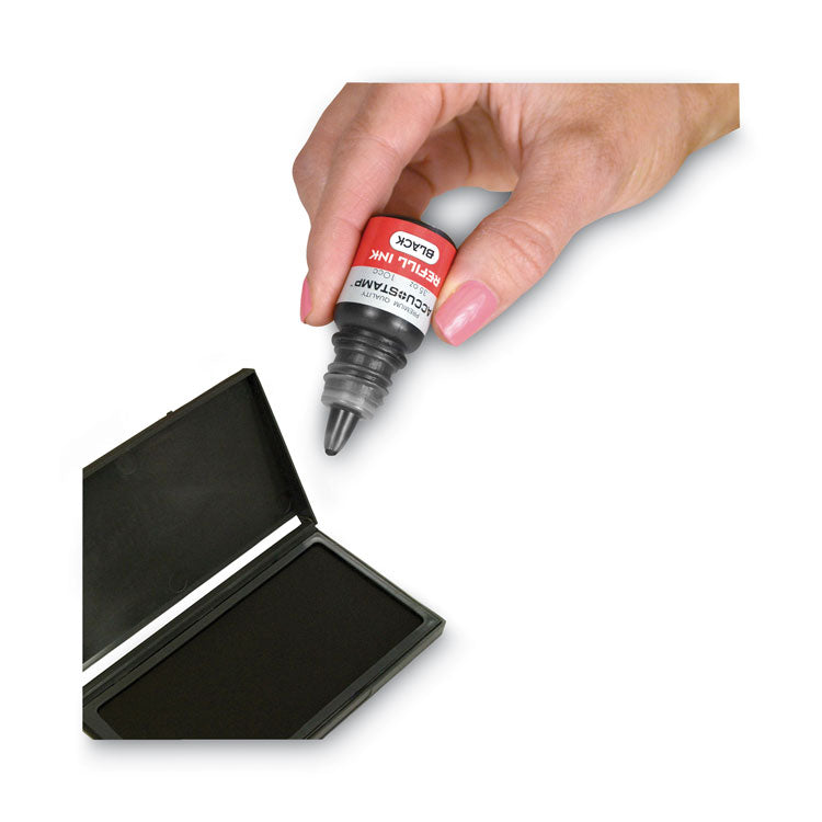 ACCU-STAMP Gel Ink Refill, 0.35 oz Bottle, Black