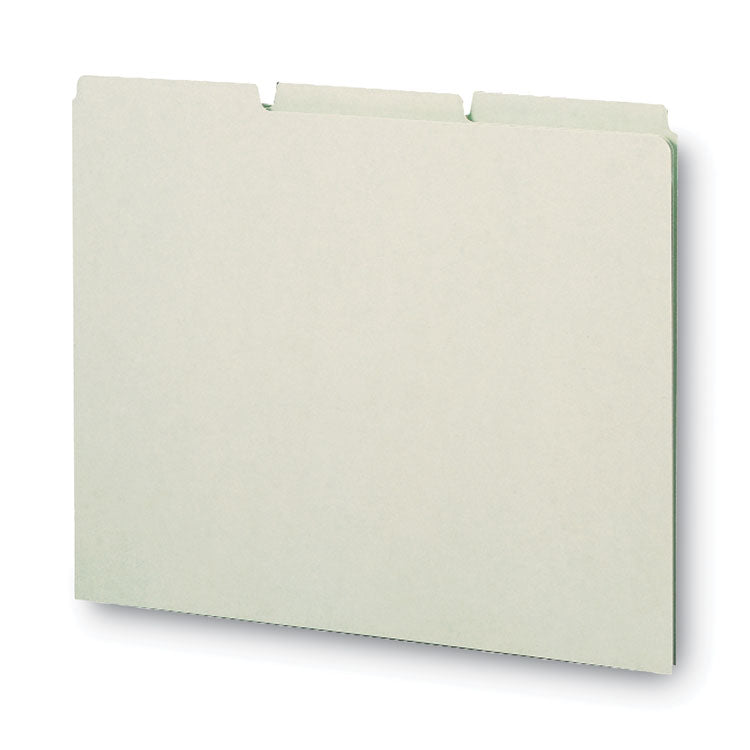 Recycled Blank Top Tab File Guides, 1/3-Cut Top Tab, Blank, 8.5 X 11, Green, 100/box