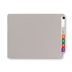 Shelf-Master Reinforced End Tab Colored Folders, Straight Tabs, Letter Size, 0.75" Expansion, Gray, 100/Box