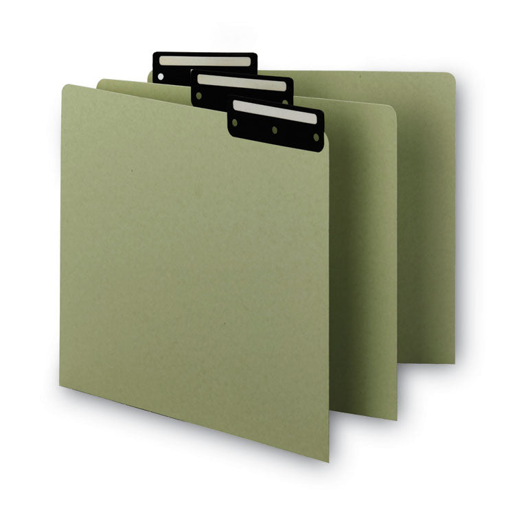 Recycled Blank Top Tab File Guides, 1/3-Cut Top Tab, Blank, 8.5 X 11, Green, 50/box