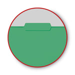 Interior File Folders, 1/3-Cut Tabs: Assorted, Letter Size, 0.75" Expansion, Green, 100/Box