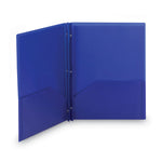 Poly Two-Pocket Folder With Fasteners, 180-Sheet Capacity, 11 X 8.5, Blue, 25/box