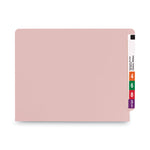 Shelf-Master Reinforced End Tab Colored Folders, Straight Tabs, Letter Size, 0.75" Expansion, Pink, 100/Box