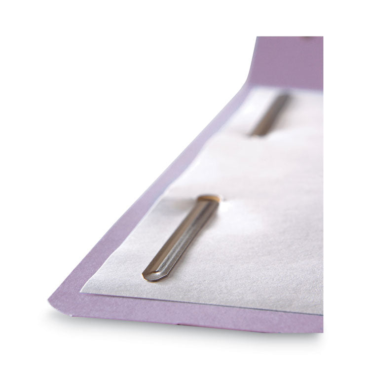 Top Tab Colored Fastener Folders, 0.75" Expansion, 2 Fasteners, Letter Size, Lavender Exterior, 50/Box