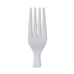 Plastic Cutlery, Heavyweight Fork, White, 100/Box