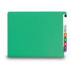 Colored End Tab Classification Folders with Dividers, 2" Expansion, 2 Dividers, 6 Fasteners, Letter Size, Green, 10/Box