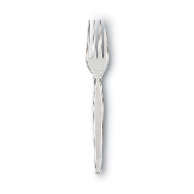 Plastic Cutlery, Heavyweight Fork, Clear, 1,000/Carton