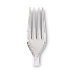 Plastic Cutlery, Heavyweight Fork, Clear, 1,000/Carton