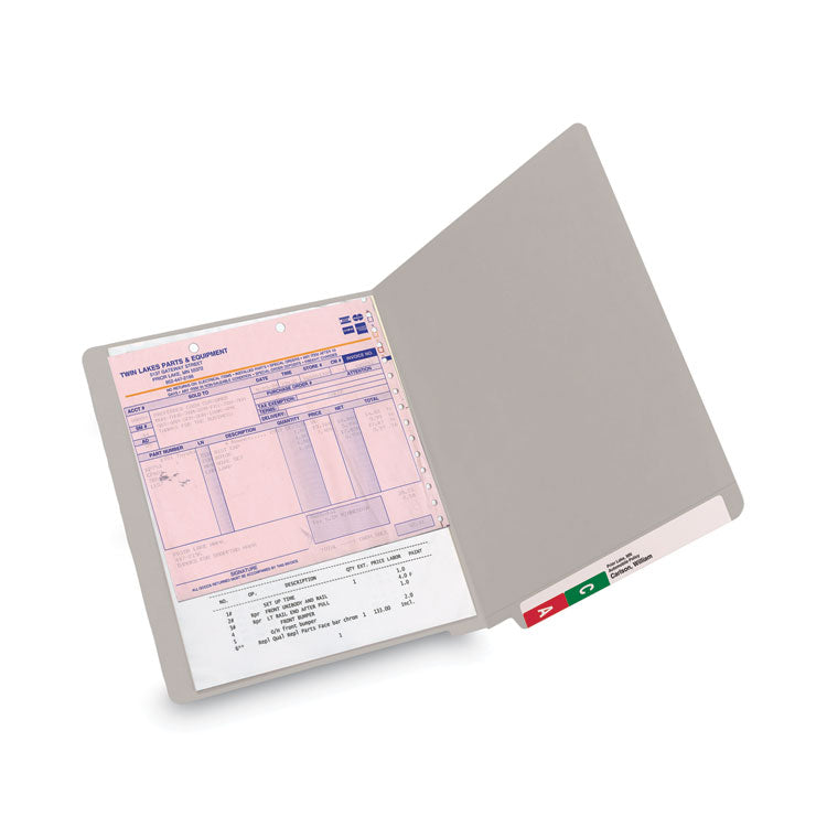 Shelf-Master Reinforced End Tab Colored Folders, Straight Tabs, Letter Size, 0.75" Expansion, Gray, 100/Box