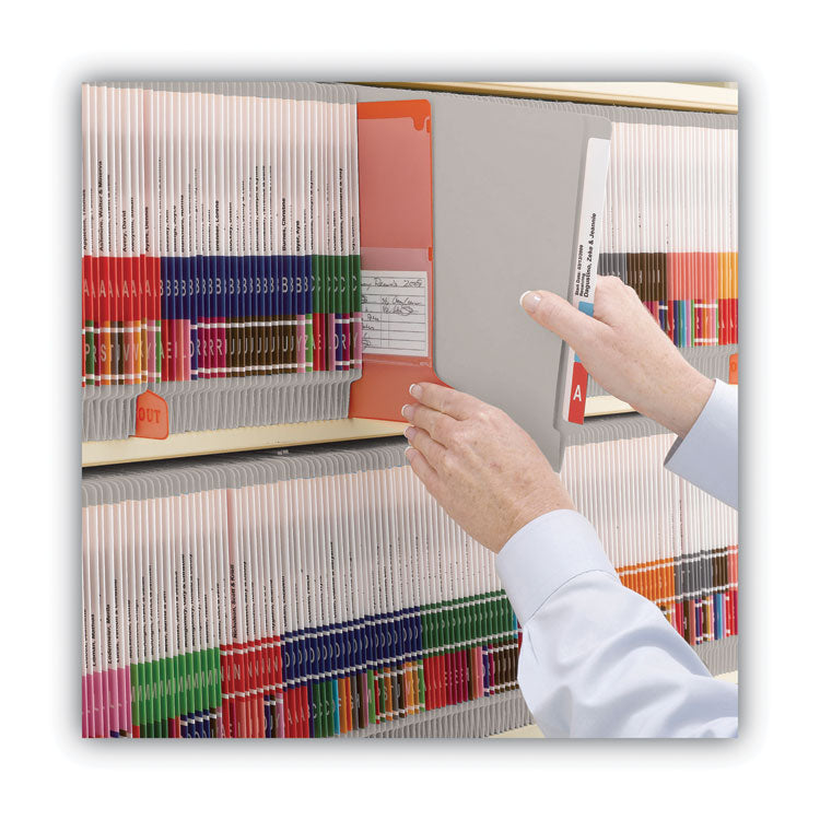 Shelf-Master Reinforced End Tab Colored Folders, Straight Tabs, Letter Size, 0.75" Expansion, Gray, 100/Box