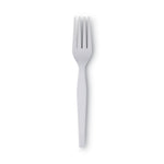 Plastic Cutlery, Heavyweight Fork, White, 100/Box
