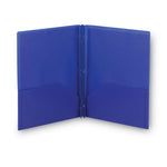 Poly Two-Pocket Folder With Fasteners, 180-Sheet Capacity, 11 X 8.5, Blue, 25/box