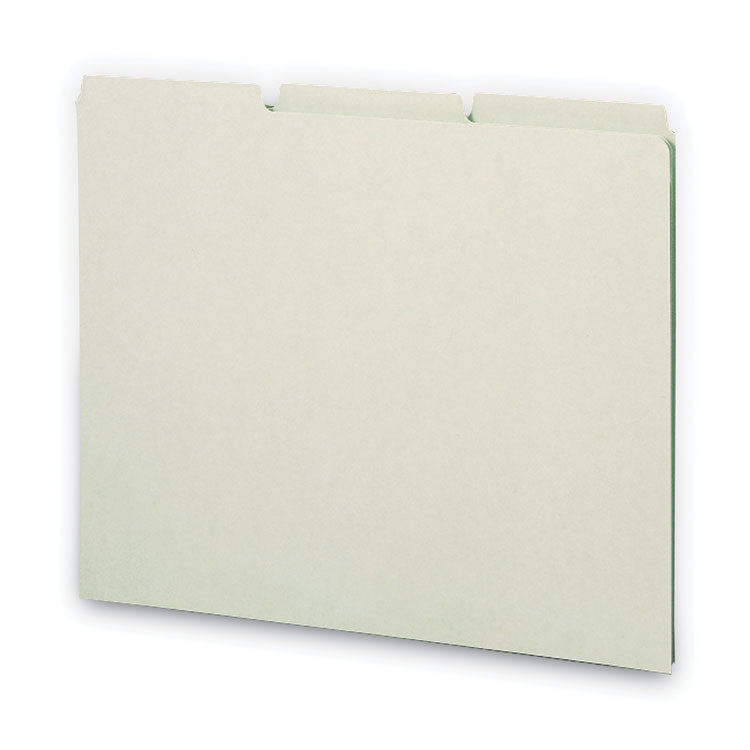 Recycled Blank Top Tab File Guides, 1/3-Cut Top Tab, Blank, 8.5 X 11, Green, 100/box