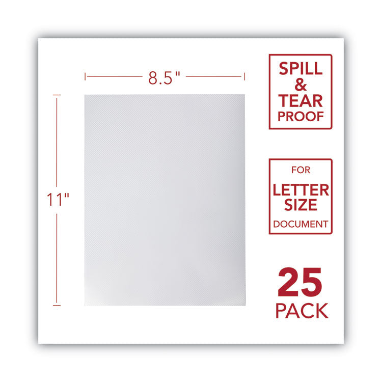 Design View Poly Presentation Covers for Binding Systems, Clear Lined, 11 x 8.5, Unpunched, 25/Pack