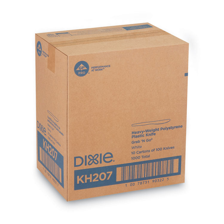 Plastic Cutlery, Heavyweight Knife, White, 100/Box